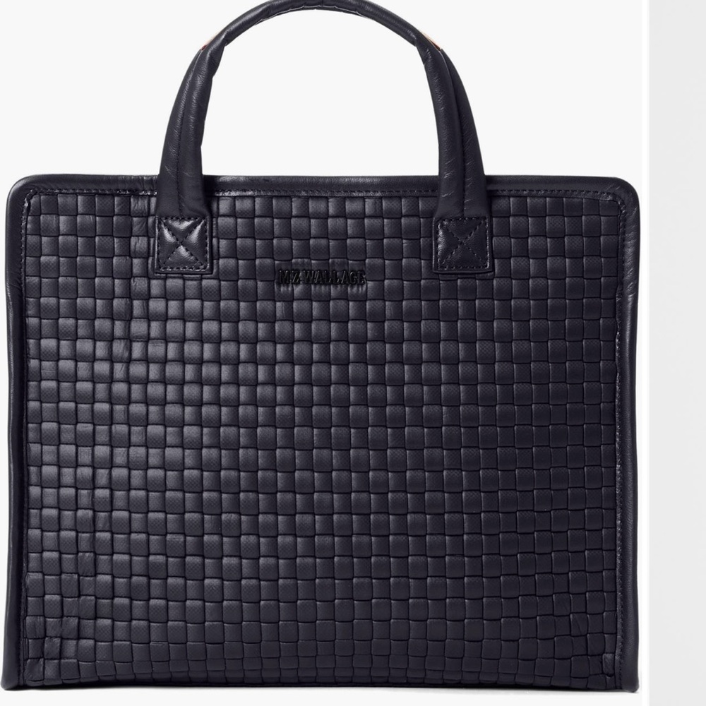 MZ WALLACE Woven Medium Box Tote- BLACK